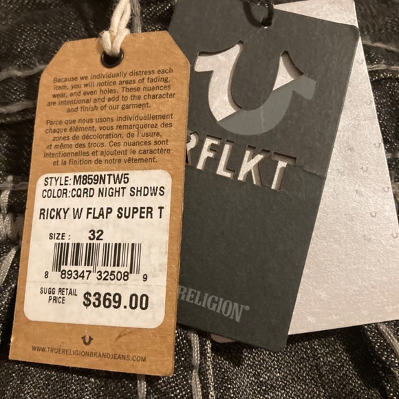 NWT Rare True Religion Ricky and Jimmy Super T RFLKT Complete Denim set - Picture 6 of 10